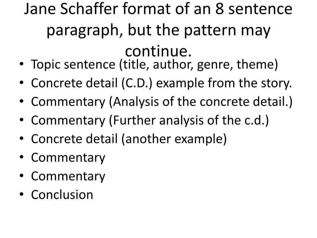 jane schaffer 5 paragraph essay format