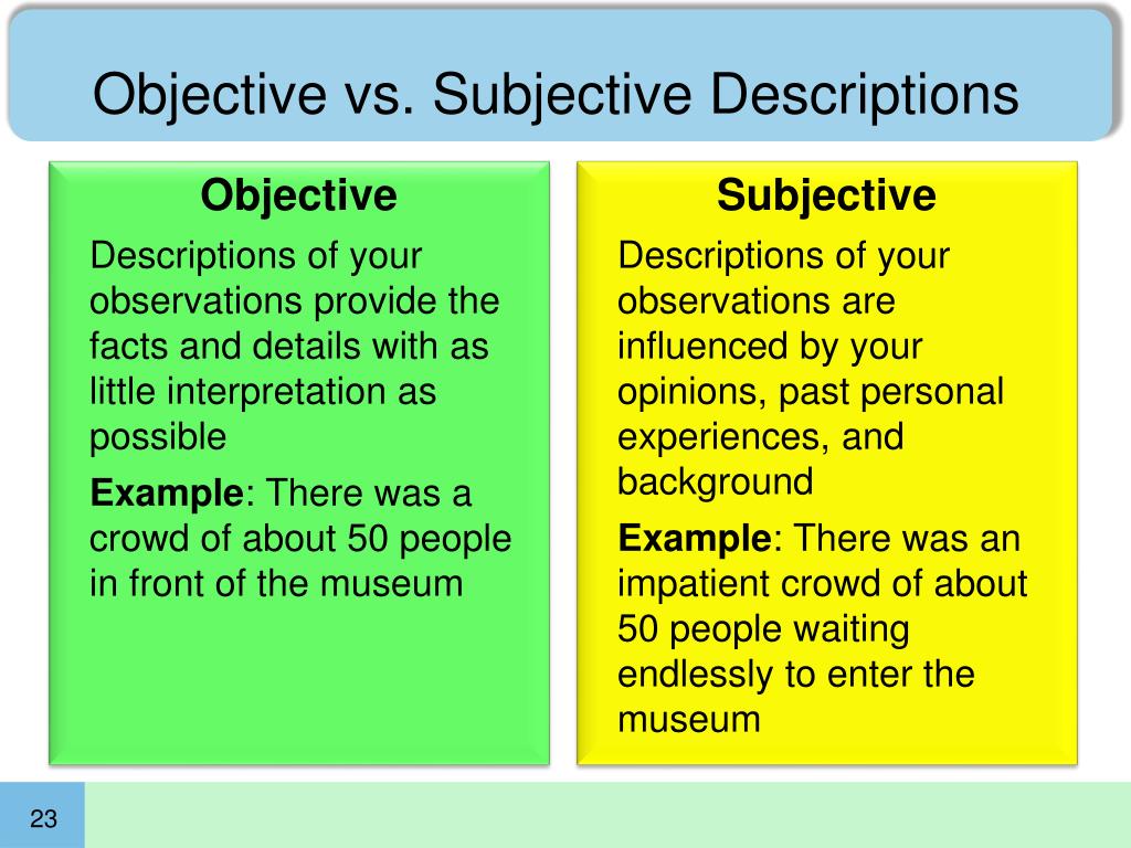 subjective and objective research methods