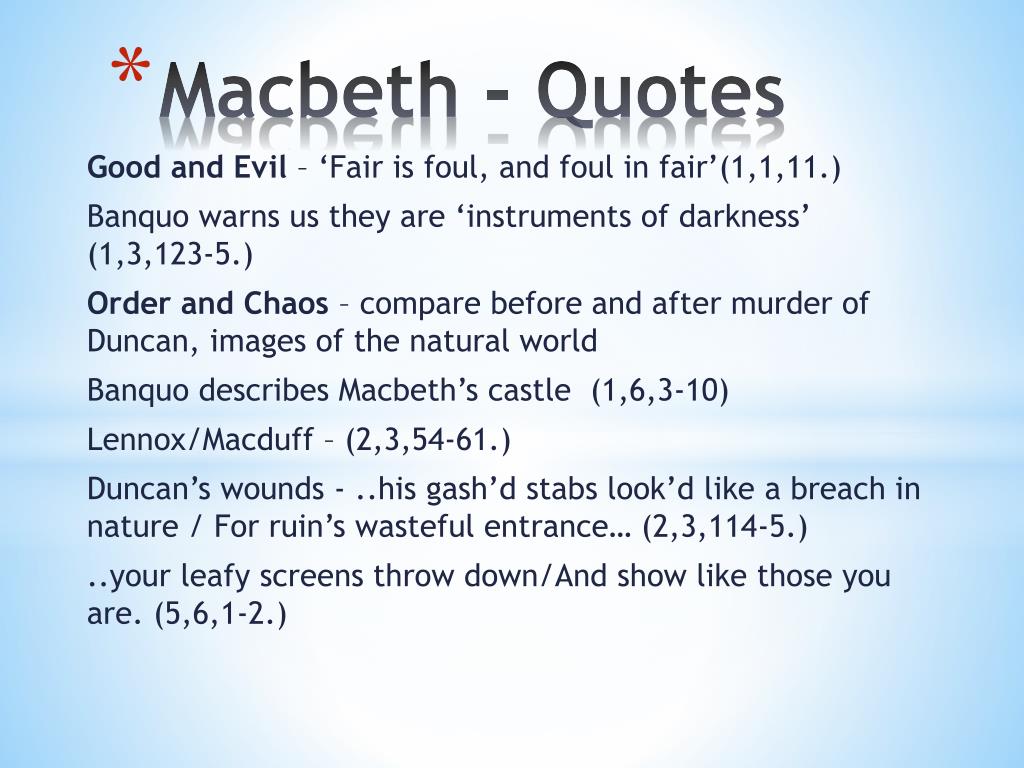 macbeth essay quotes