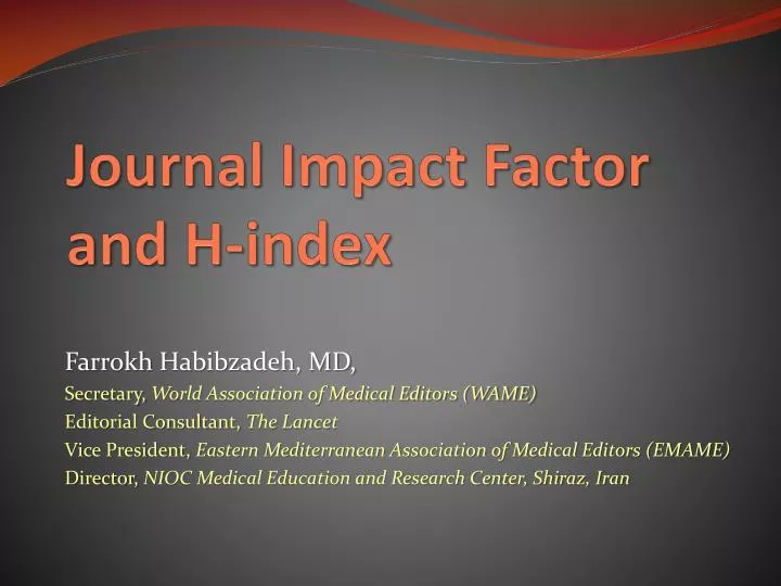 h index journal