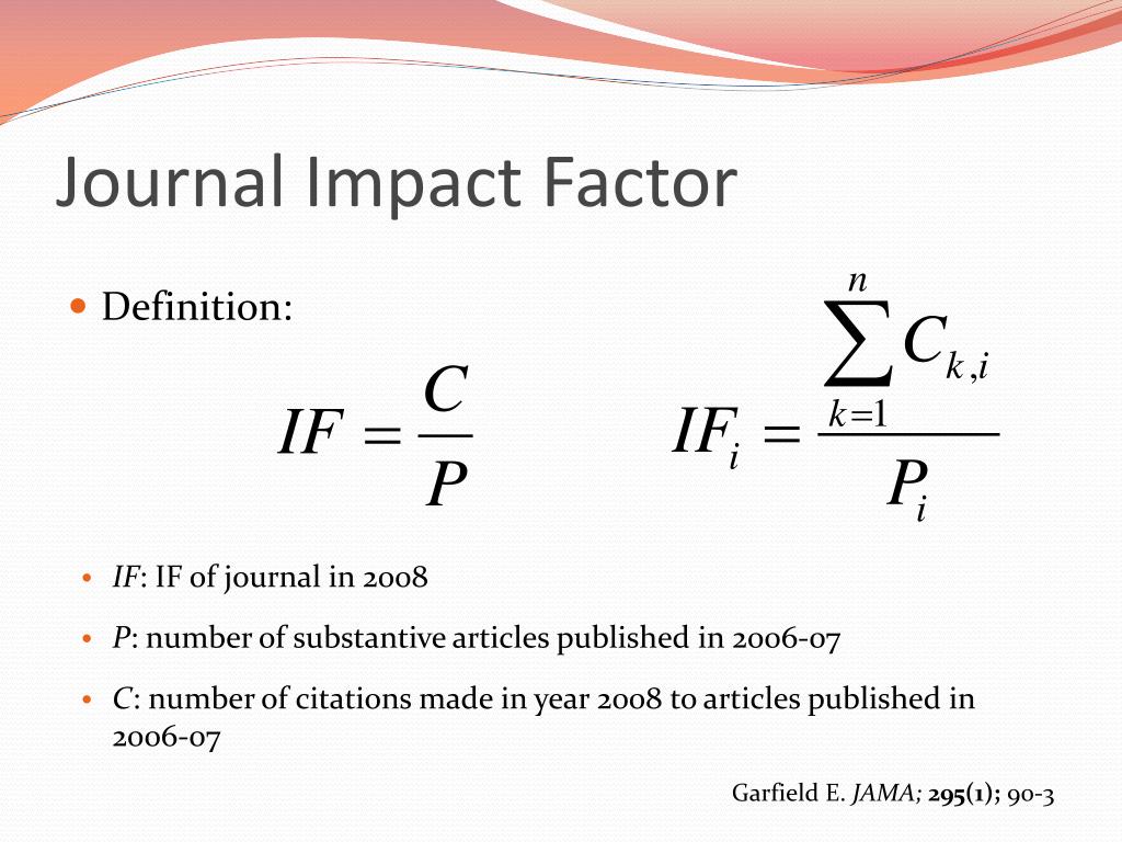 scientific research journal impact factor