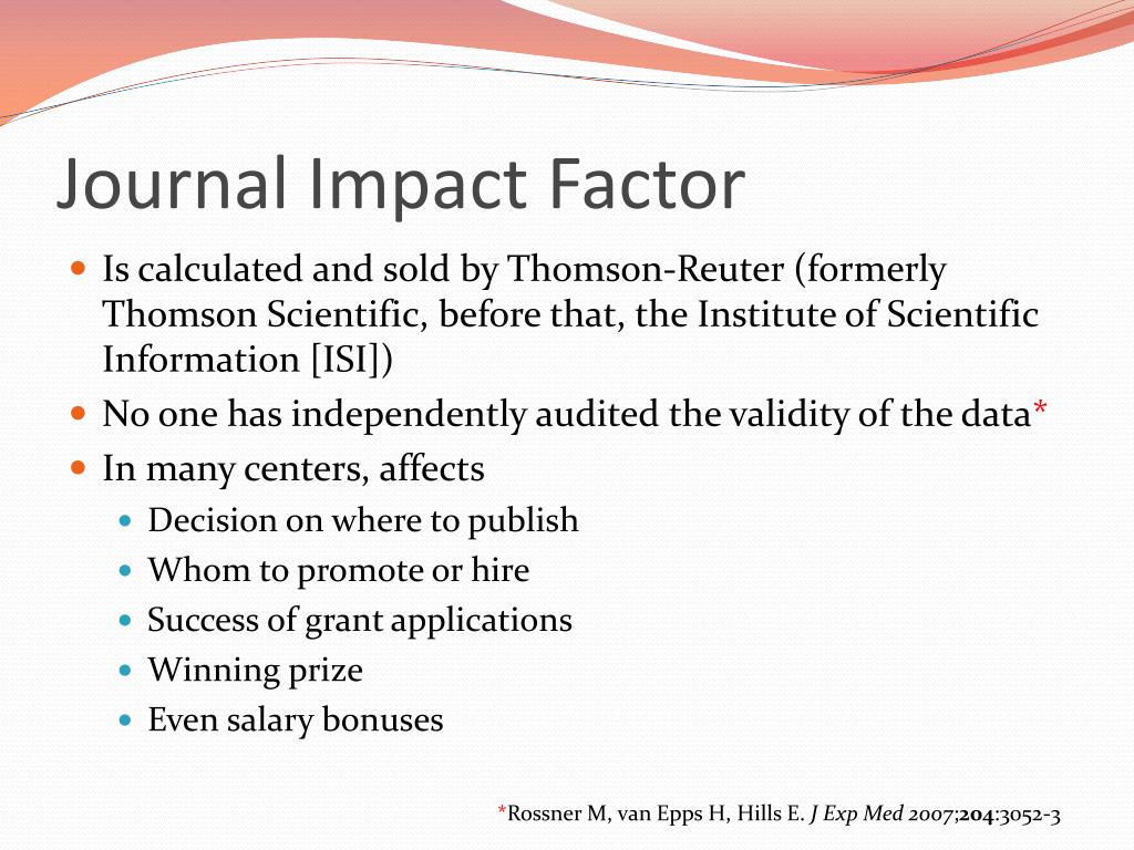 PPT  Journal Impact Factor and Hindex PowerPoint Presentation, free