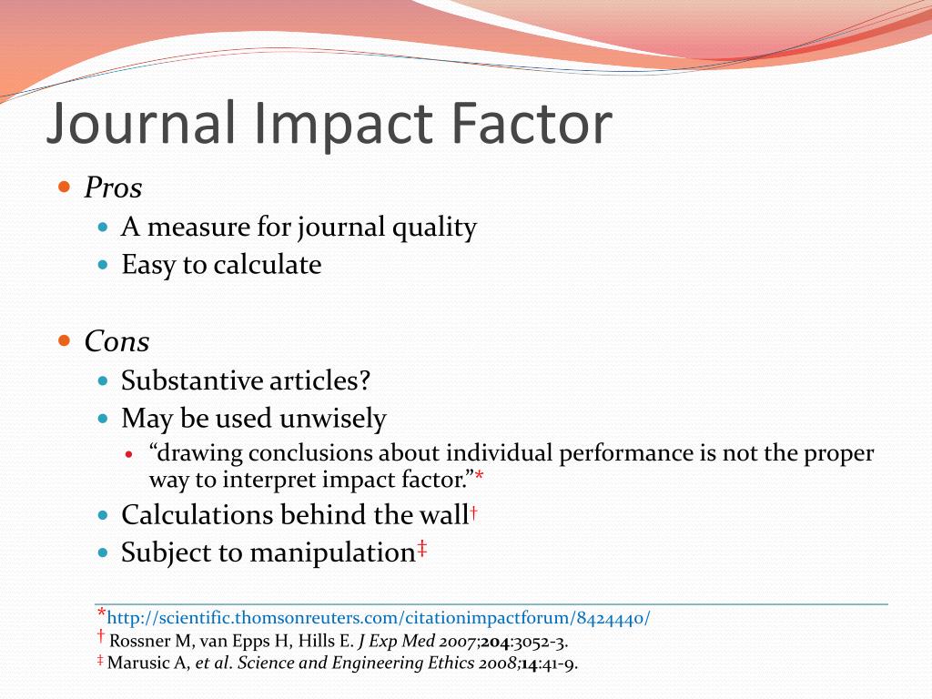 impact factor in a research paper