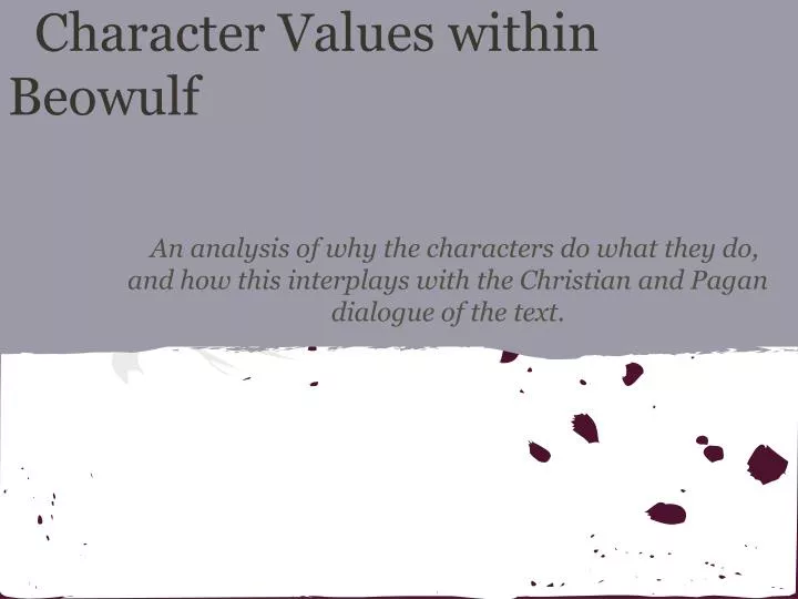 Social Values In Beowulf