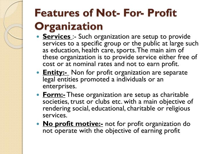 ppt accountancy project on non profit organizations made by