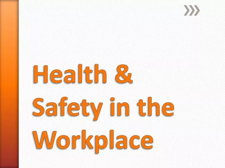 presentation about safety in the workplace