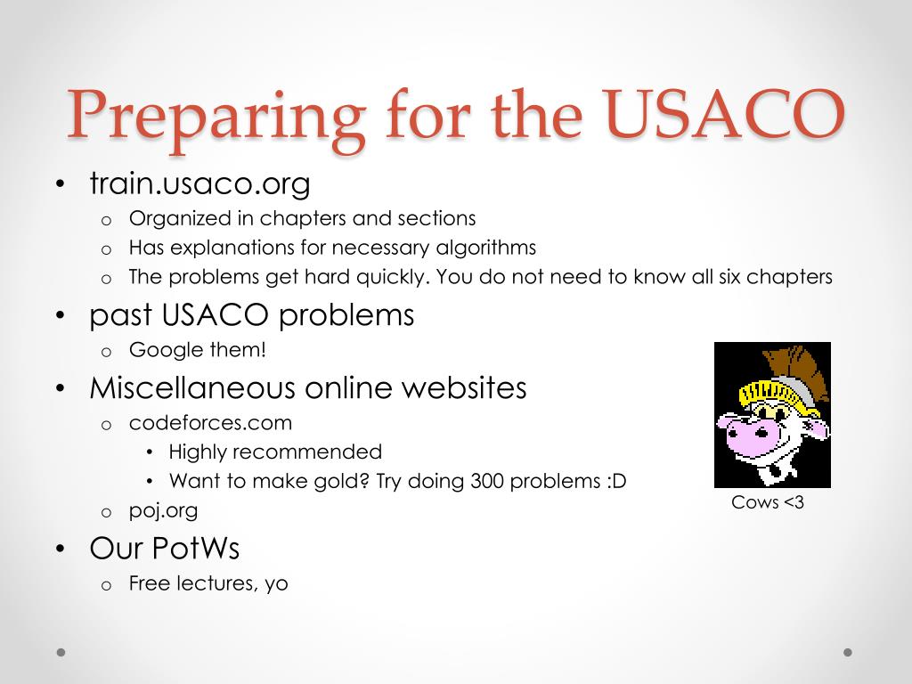 PPT Intro to USACO Strategy PowerPoint Presentation, free download PPT Intro to USACO Strategy PowerPoint Presentation, free download