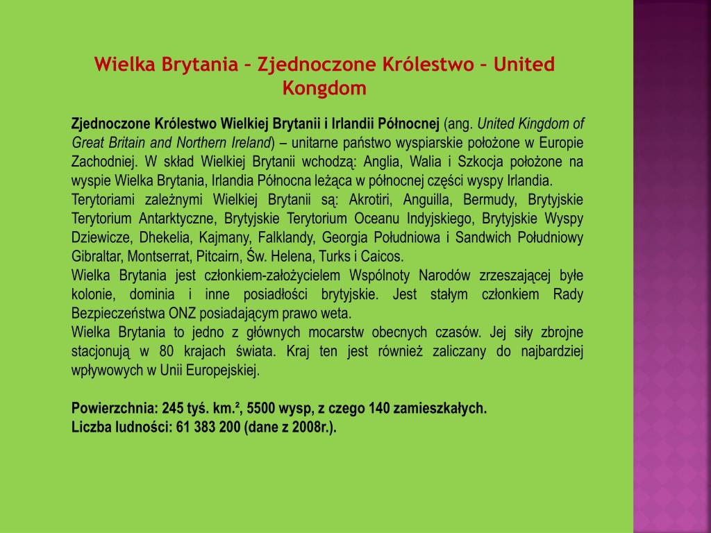 PPT - Wielka Brytania PowerPoint Presentation, free download - ID:2291451