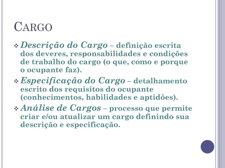 PPT - Descrição e Análise do Cargo PowerPoint Presentation - ID:2291793