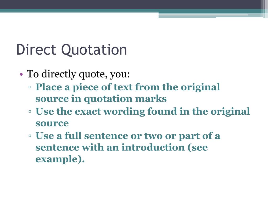 examples of direct quotation and paraphrasing