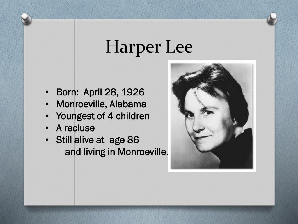 PPT - Harper Lee PowerPoint Presentation, free download - ID:2294426