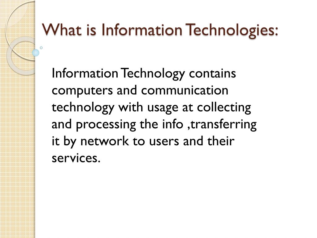 what is information technology assignment
