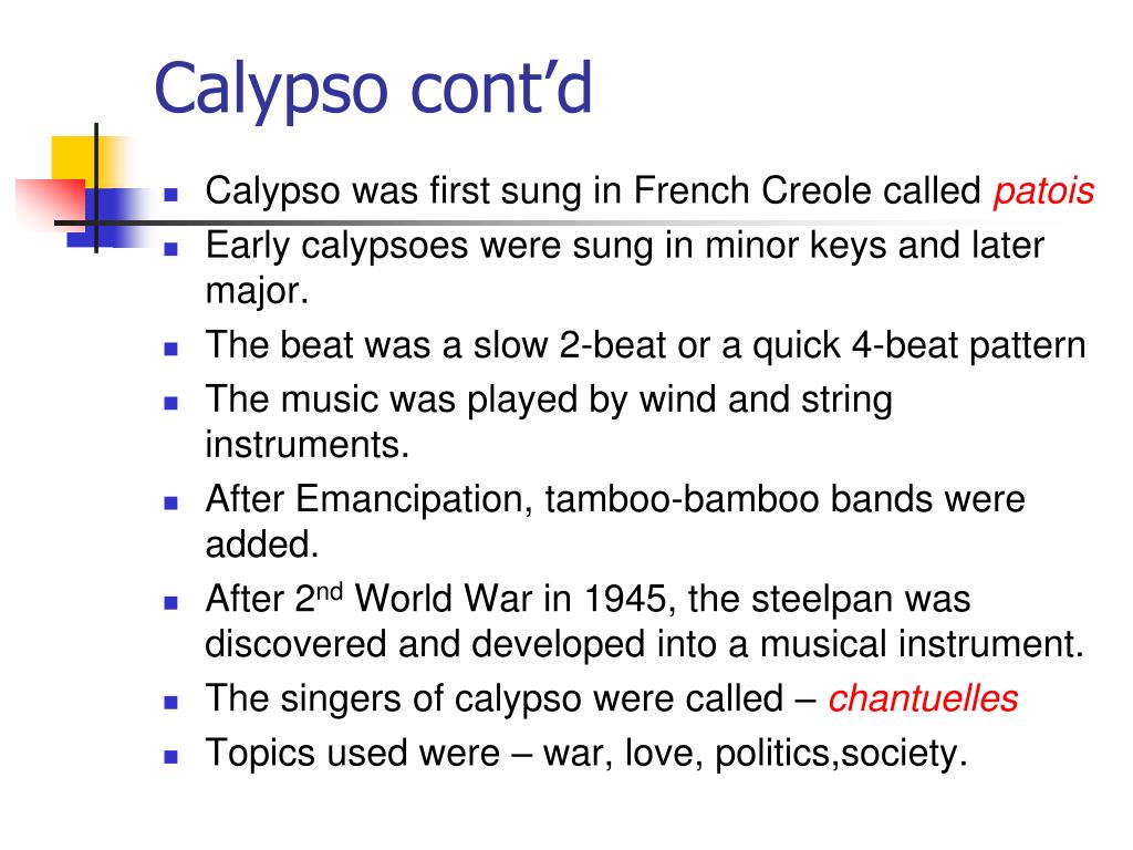 PPT Calypso Music PowerPoint Presentation, free download ID2297354