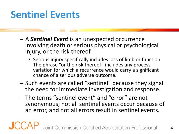 sentinel event sentinel event