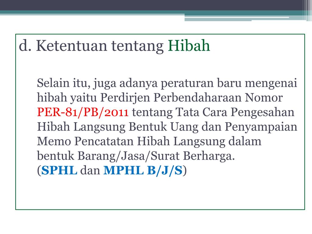 PPT Peraturan Direktur Jenderal Perbendaharaan PER55/PB/2012