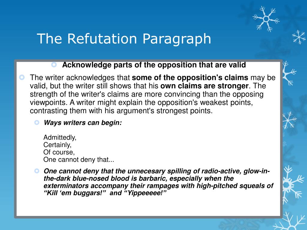 how to start an essay rebuttal