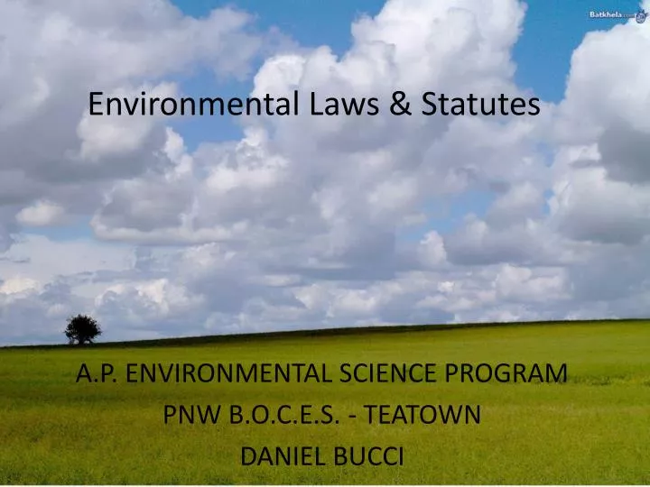 PPT Environmental Laws & Statutes PowerPoint Presentation, free download ID2300678