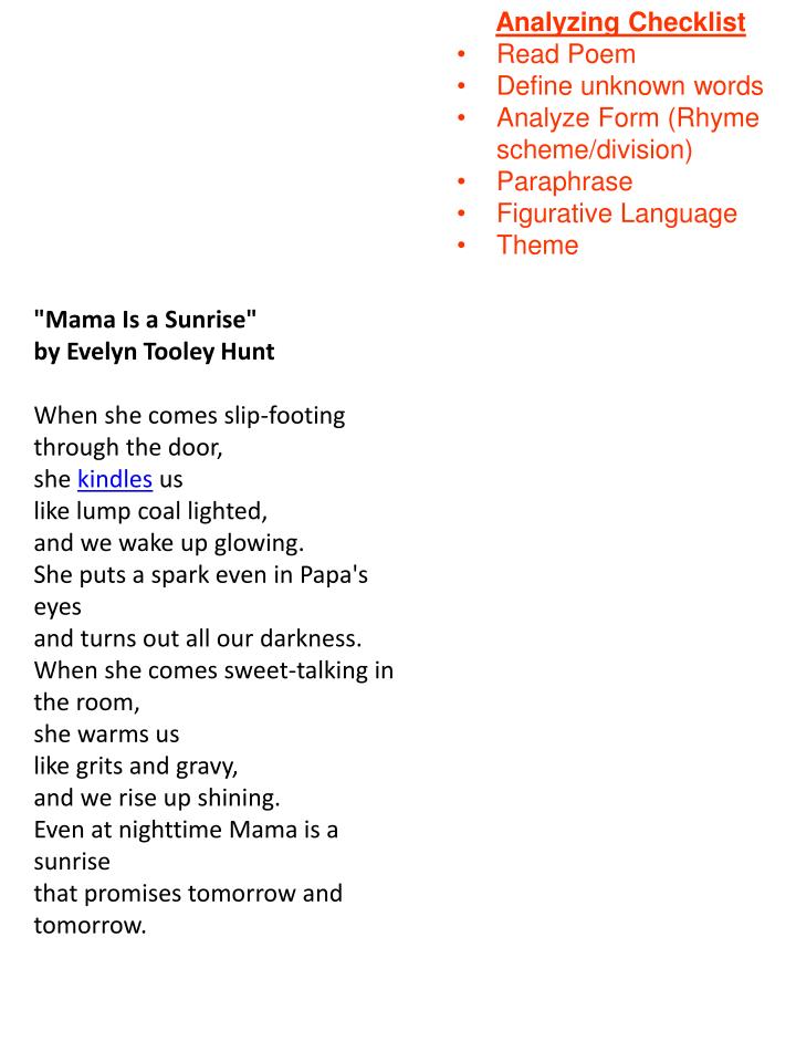 Door Rhyme Words Read Poem Define Unknown Words Sc 1 St