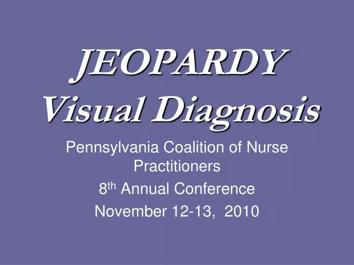 jeopardy visual diagnosis n.