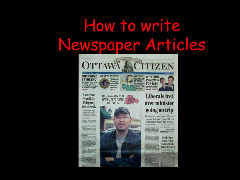 write a newspaper