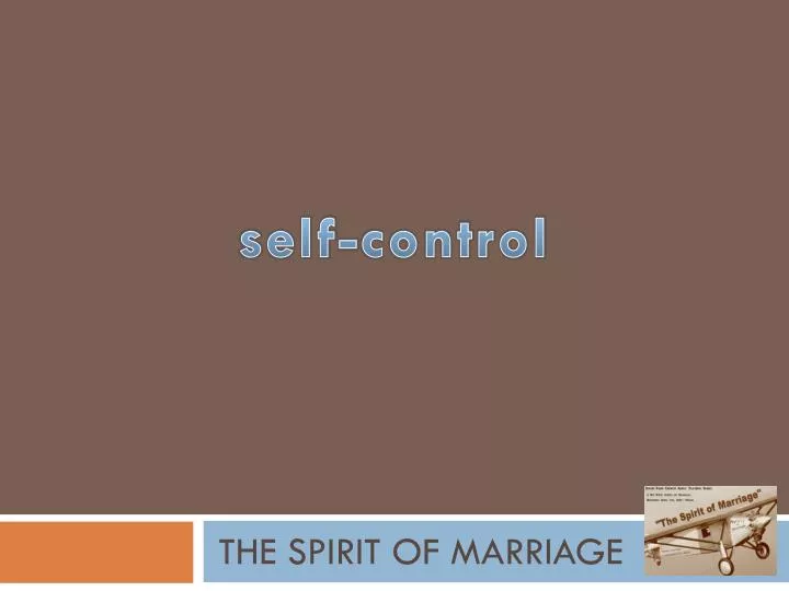 the spirit of marriage n.