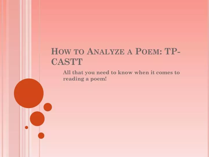 how to analyze a poem tp castt n.