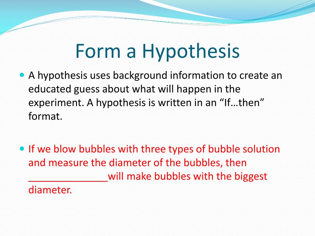 define the bubble hypothesis