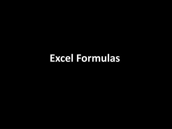 PPT Excel Formulas PowerPoint Presentation, free download ID2307181