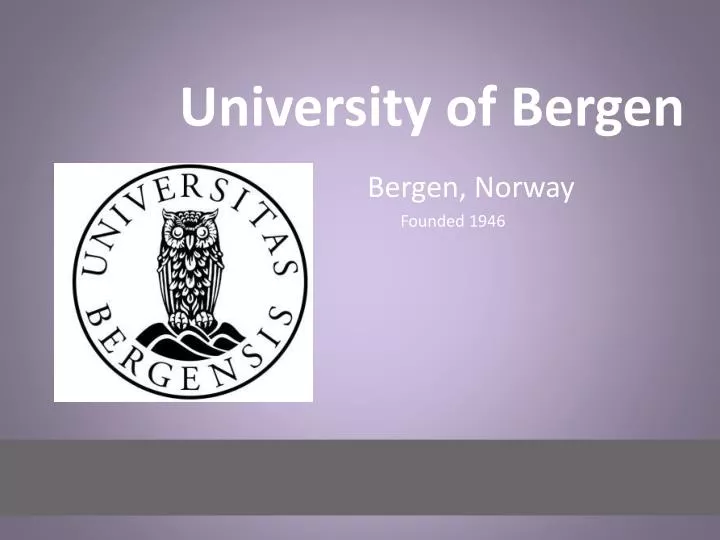 university of bergen n.