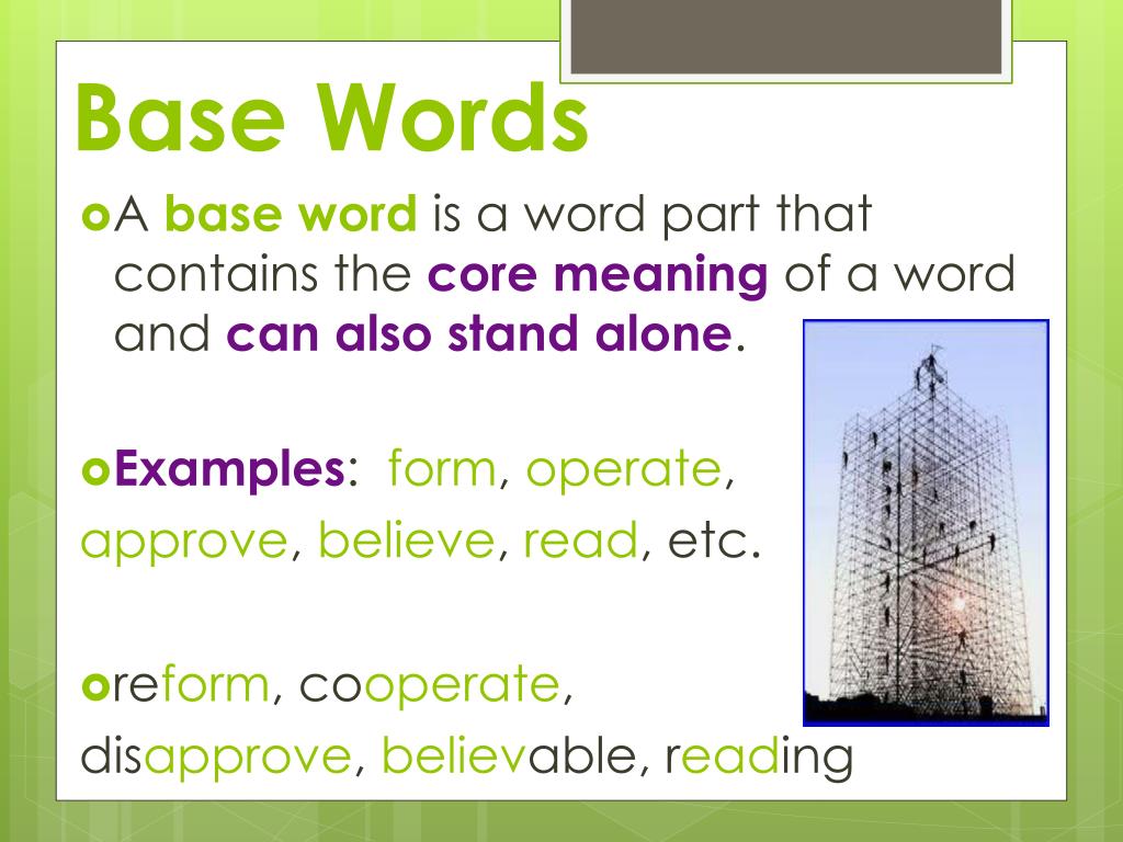 base word of presentation