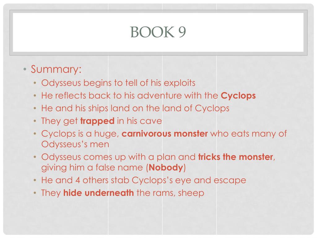 book 9 summary odyssey