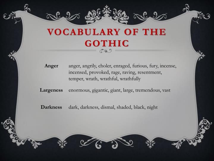 uncertainty and the gothic Obscurity and uncertainty, and horror, caused by evil and atrocity darkness, a necessary ingredient for the mysterious, gloomy atmosphere the gothic novel metonymy: a subtype of metaphor, in which something is used to stand for. uncertainty and the gothic Obscurity and uncertainty, and horror, caused by evil and atrocity darkness, a necessary ingredient for the mysterious, gloomy atmosphere the gothic novel metonymy: a subtype of metaphor, in which something is used to stand for.