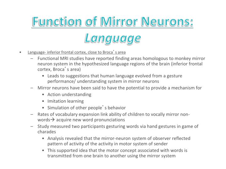 PPT Mirror Neurons PowerPoint Presentation ID2315230