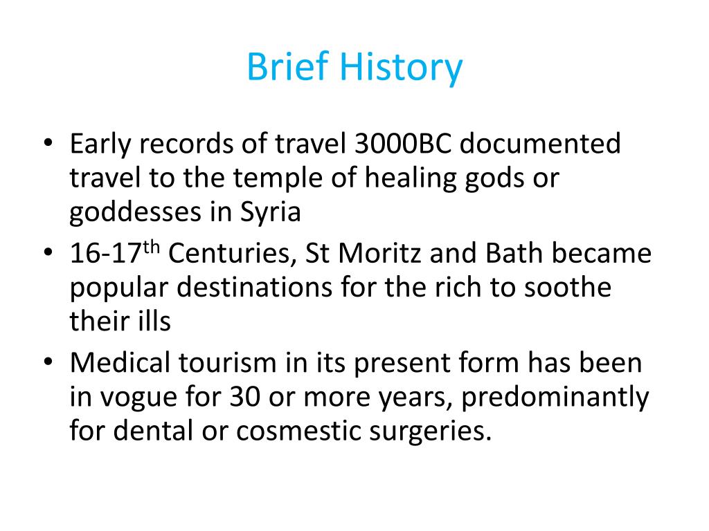 history of medical tourism pdf