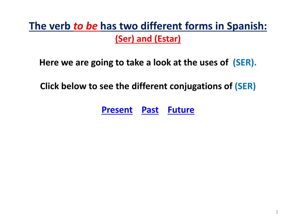 Ser And Estar Chart Spanish