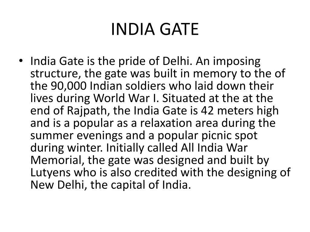 presentation on india gate