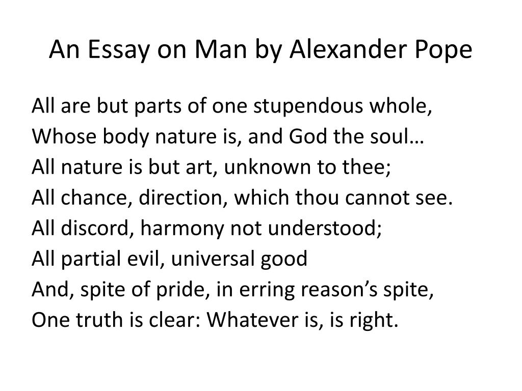 pope essay on man sparknotes