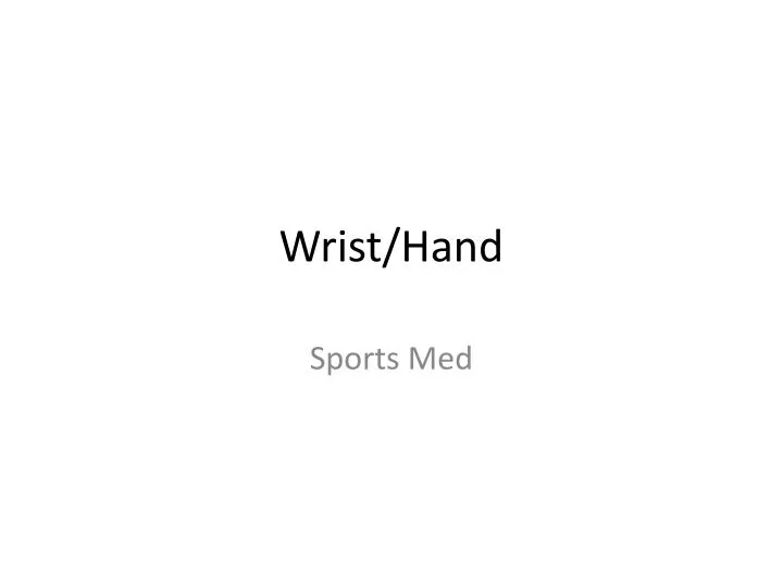 wrist hand n.