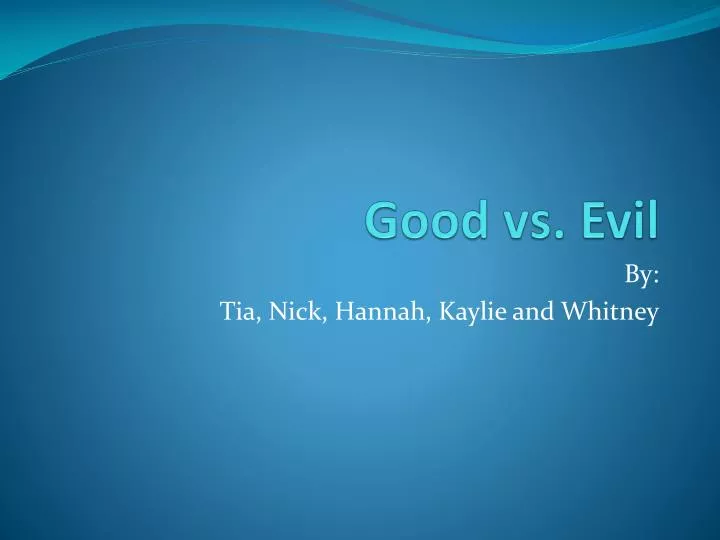 good vs evil n.