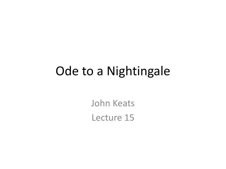 download keats ode to a nightingale