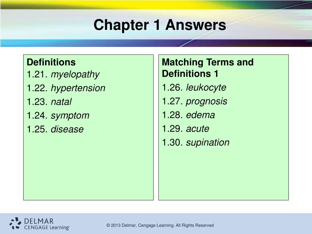 Chapter 4 medical terminology answers