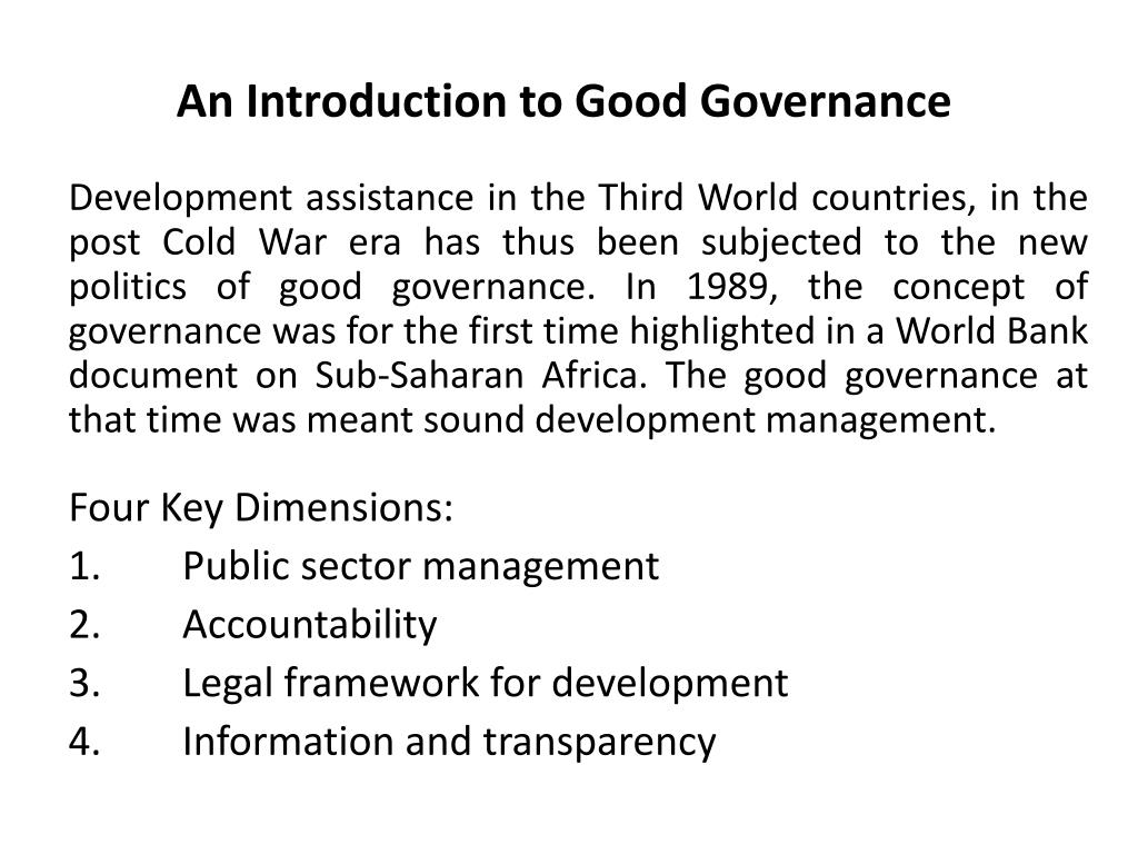 good governance thesis