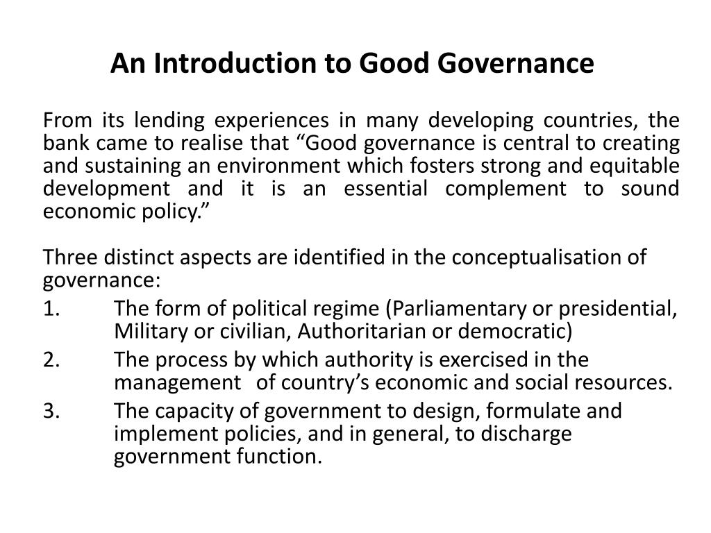 good governance essay introduction