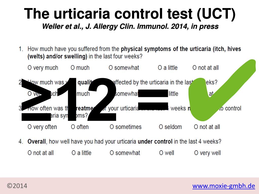 PPT The Urticaria Control Test UCT PowerPoint Presentation Free 