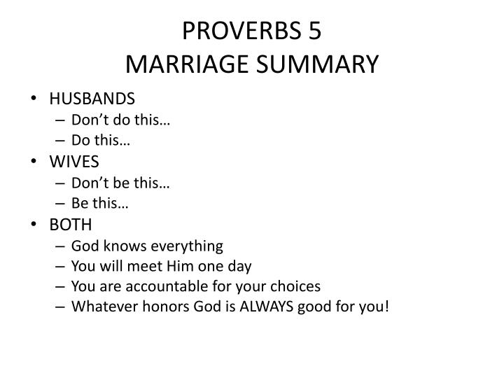 proverbs summary