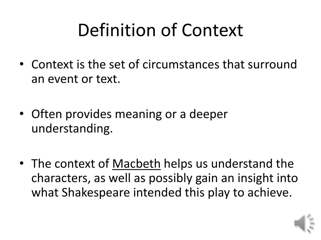 context presentation definition