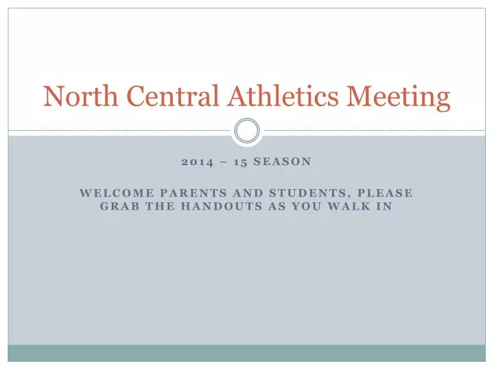 north central athletics meeting n.