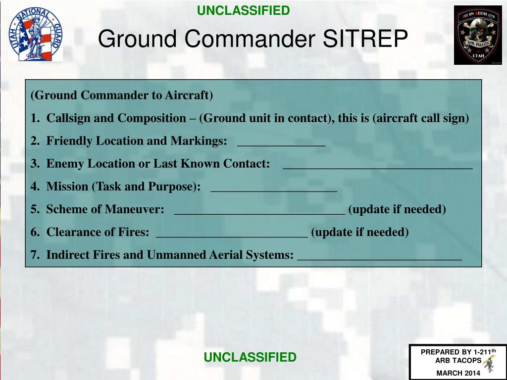 Army Sitrep Template Army Sitrep Template