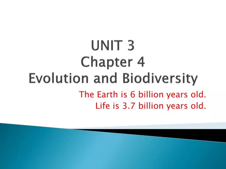 PPT - UNIT 3 Chapter 4 Evolution And Biodiversity PowerPoint ...