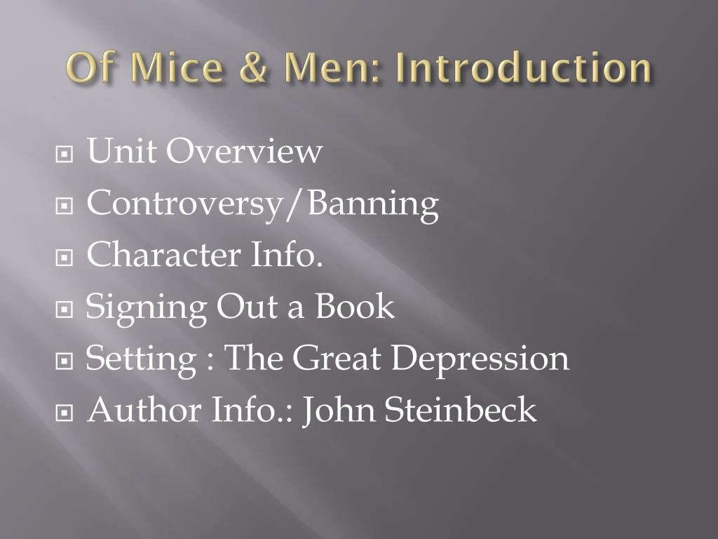 of mice and men and the great depression